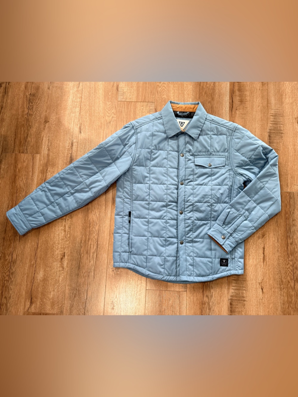 VISSLA Light Blue Quilted Shirt Jacket